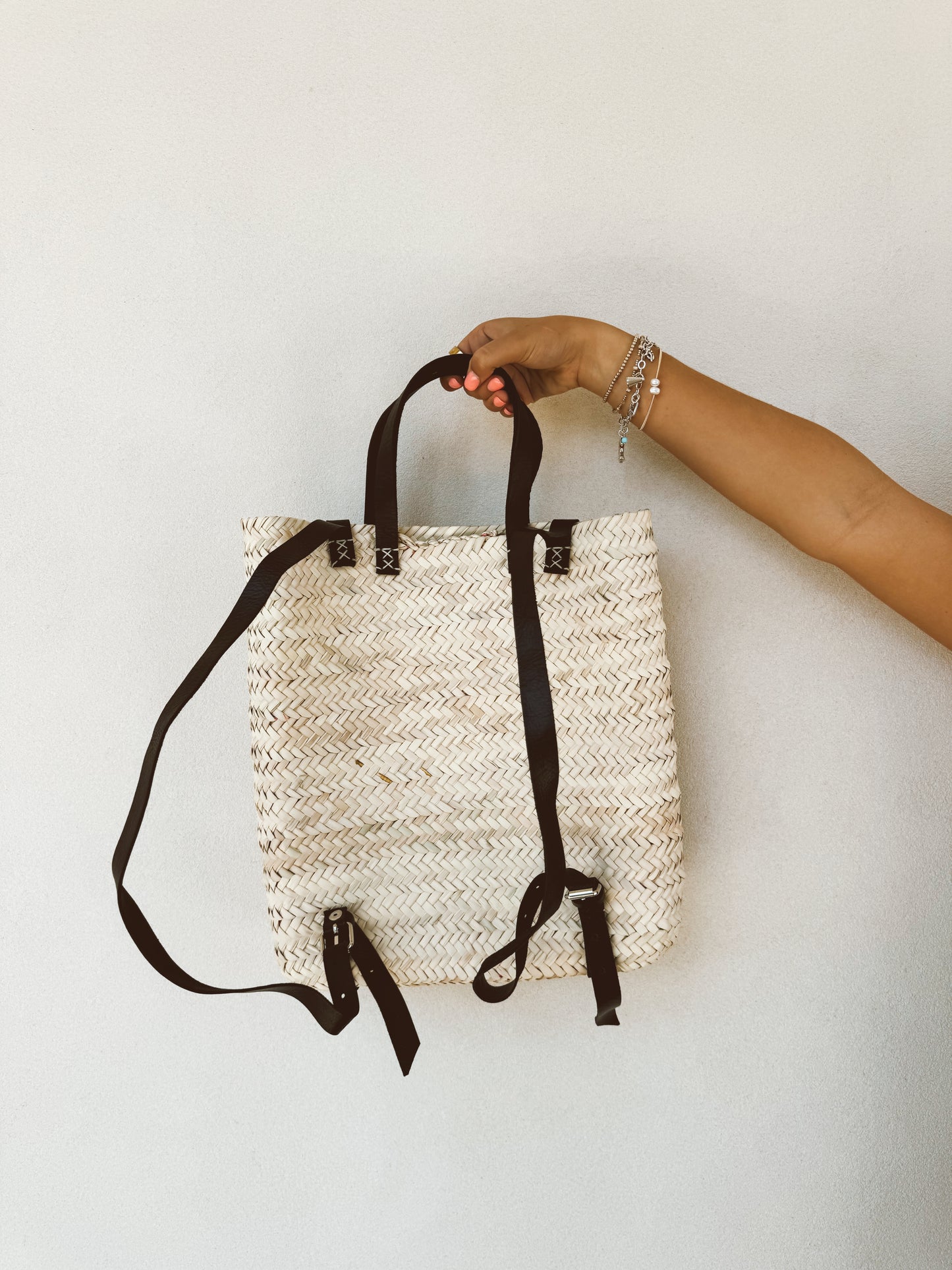 Palm + Leather Beach Backpack