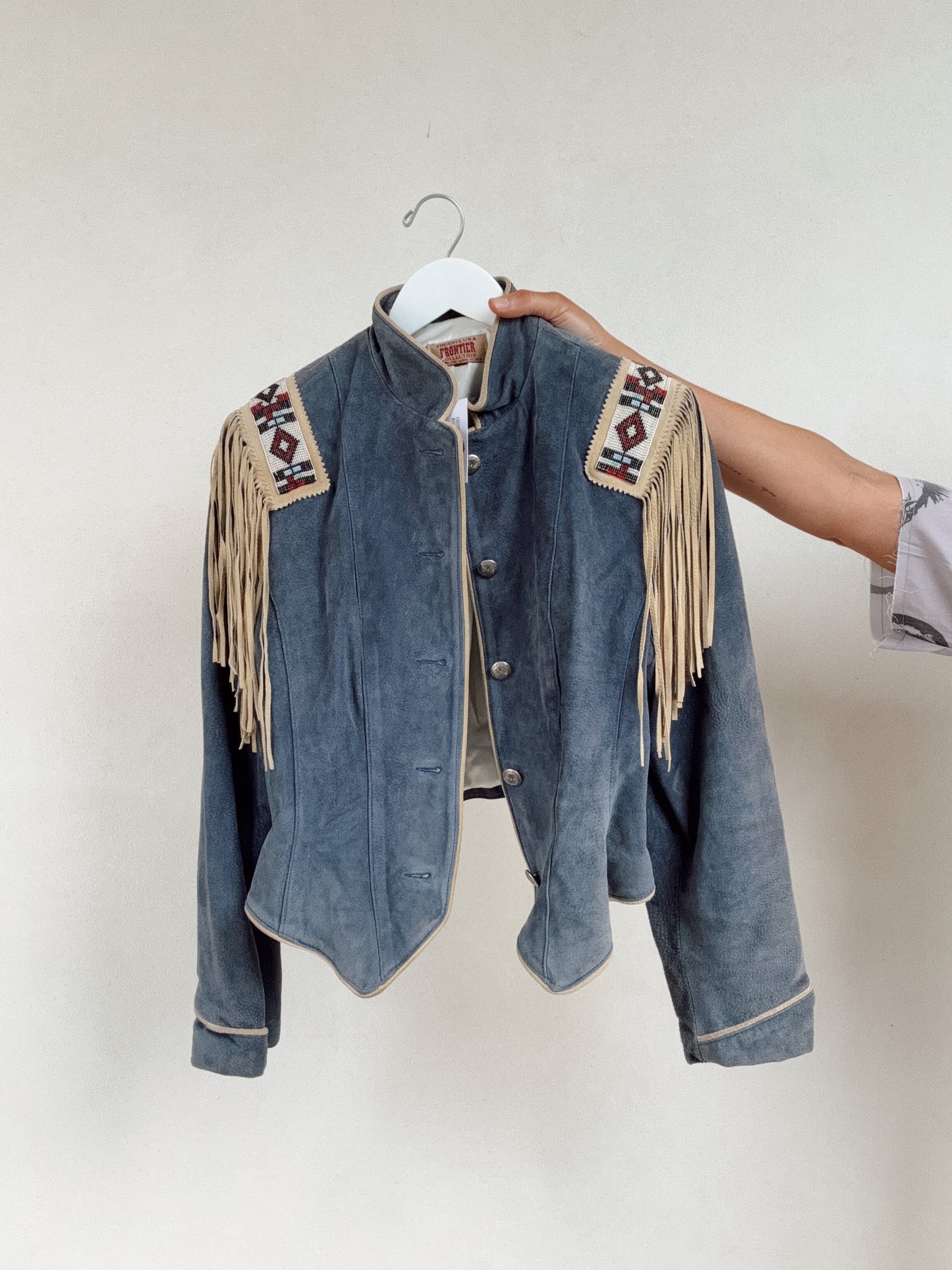 Western Vintage Leather Fringe Jacket