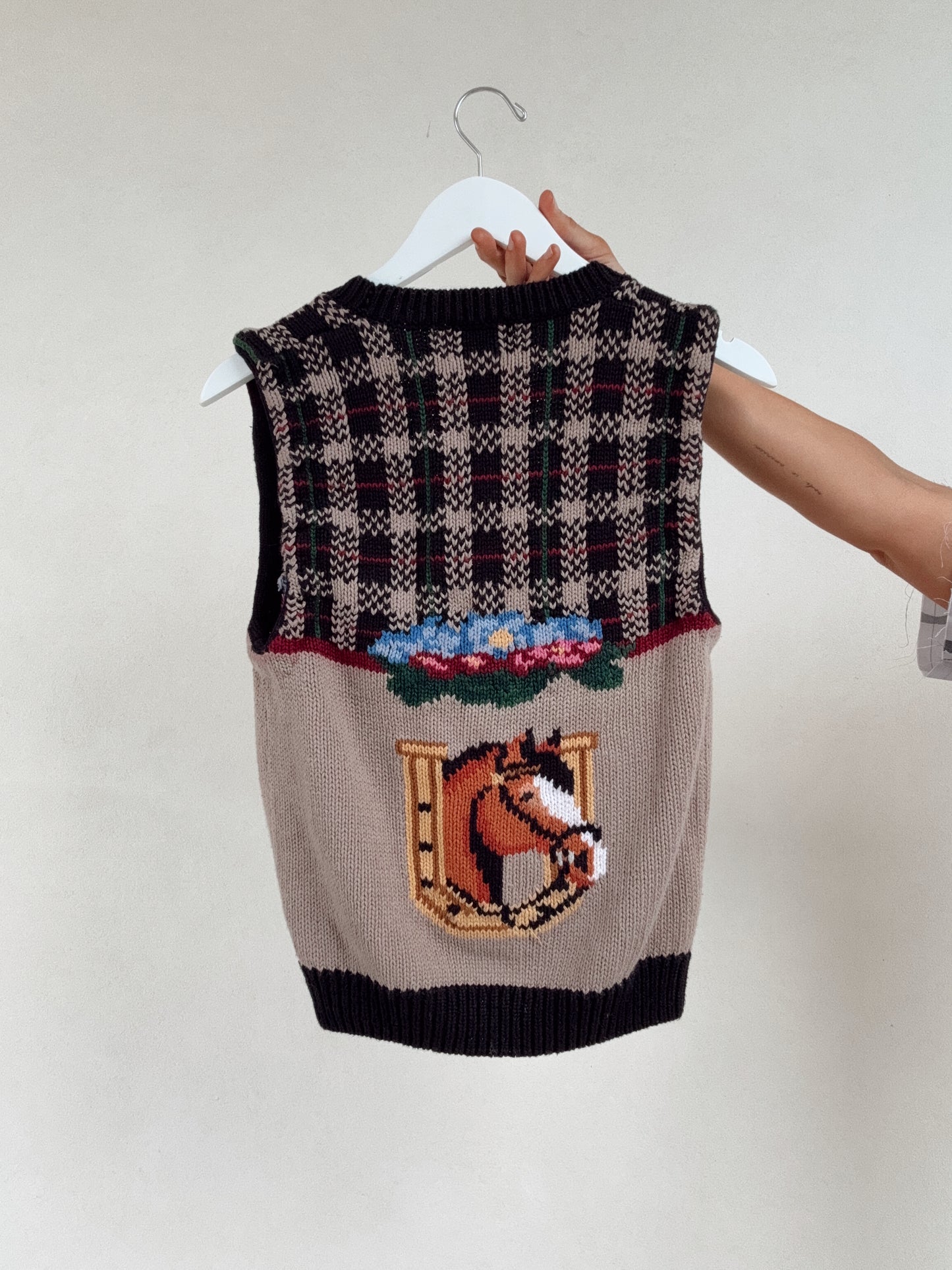 Western Vintage Horse Knitted Vest