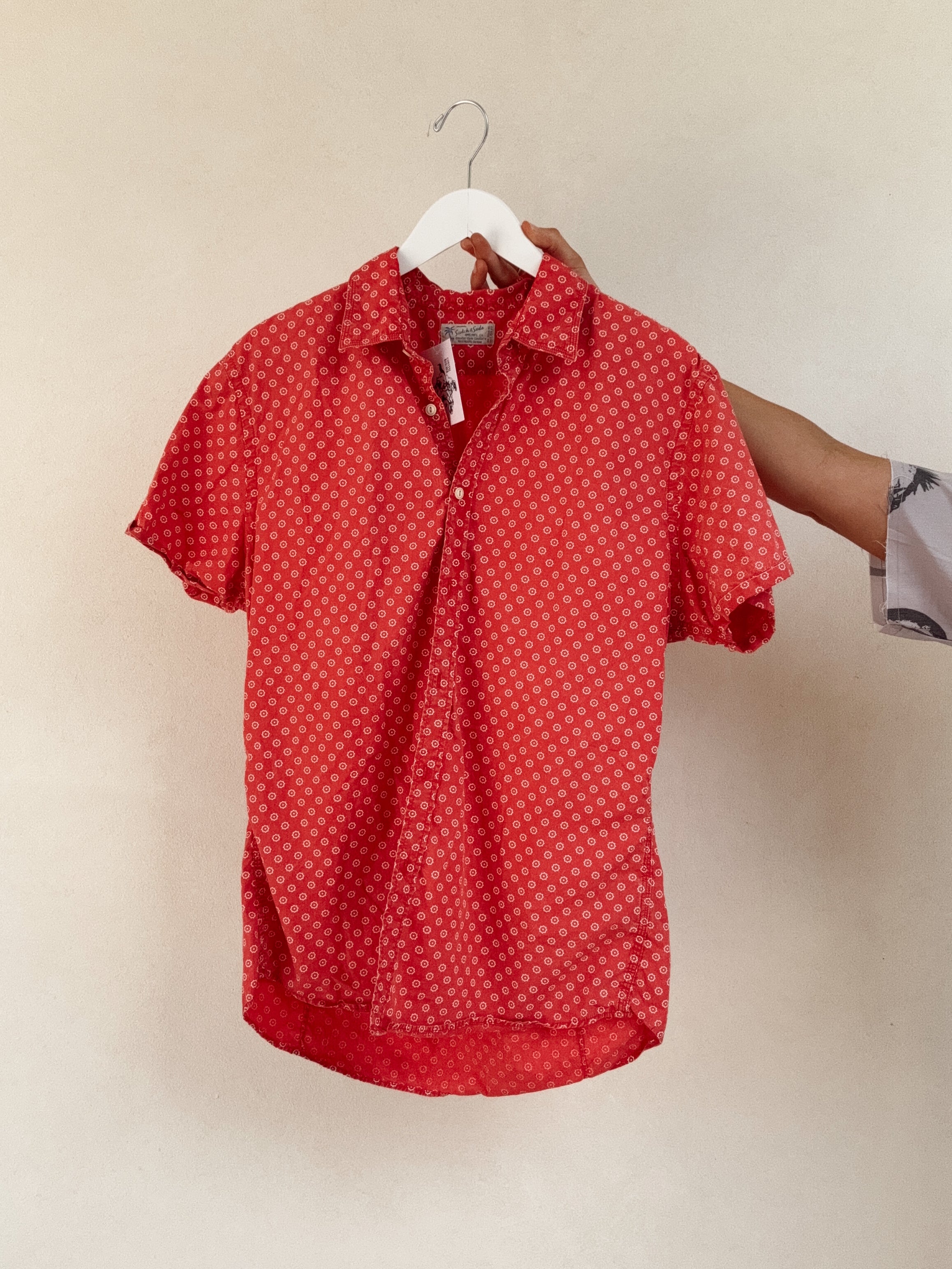 Red Tezza Western Vintage Patterned Red Short Sleeve – Coastal Rancher